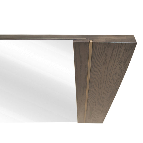 VIG Furniture Modrest Novak Modern Dark Oak & Antique Brass Mirror VGLBNANT-MI104