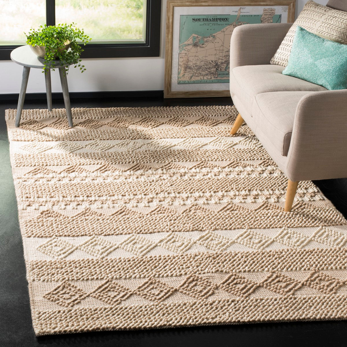 Neha Rug Natura Hand Woven Rug - Luxurious Wool and Cotton Blend for Cozy, Eleg