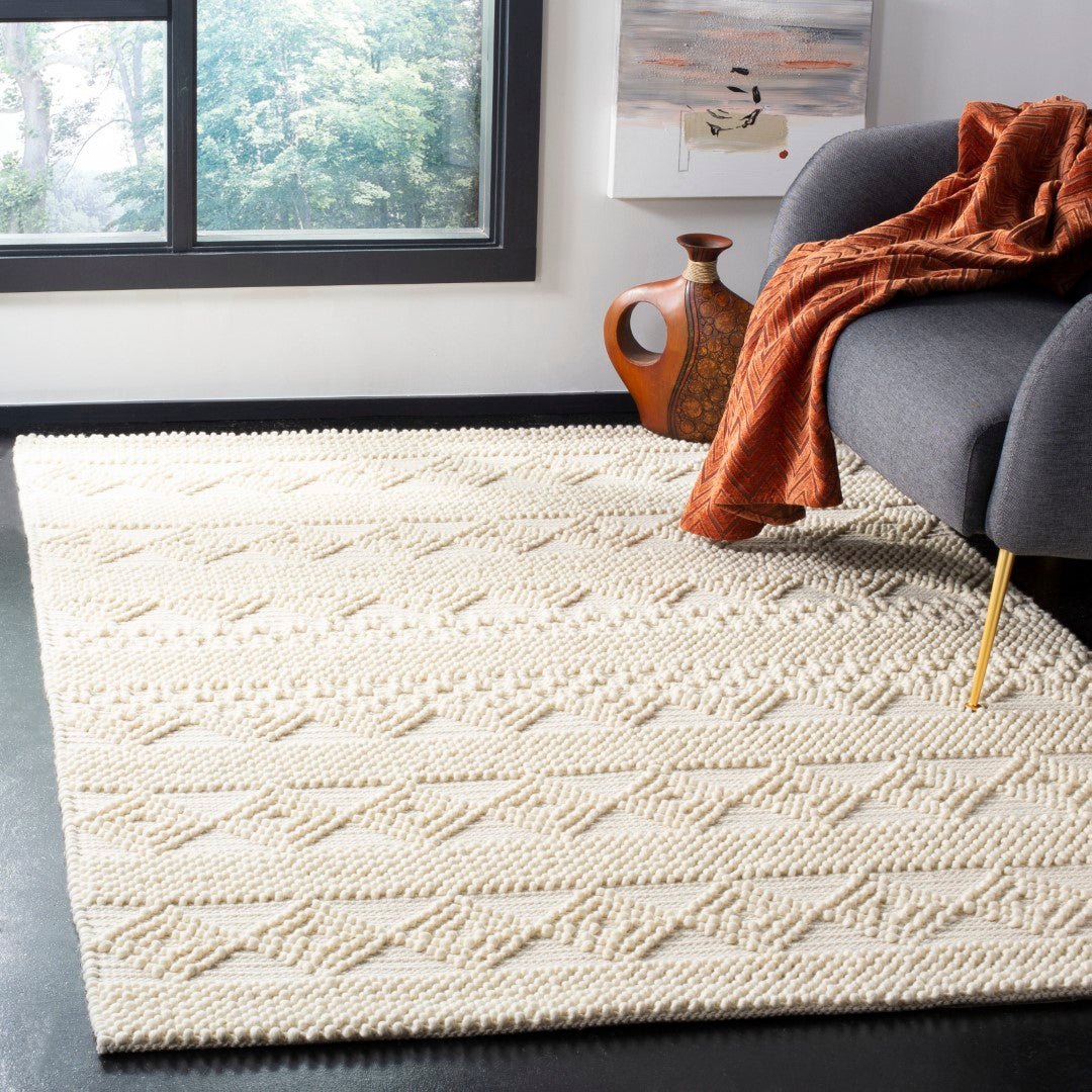Neha Rug Natura Hand Woven Rug - Luxurious Wool and Cotton Blend for Cozy, Eleg