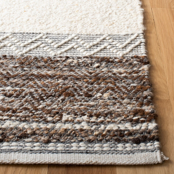 Natura 326 Hand Woven 90% Wool, 10% Cotton 0 Rug Brown / Ivory 90% Wool, 10% Cotton NAT326T-9