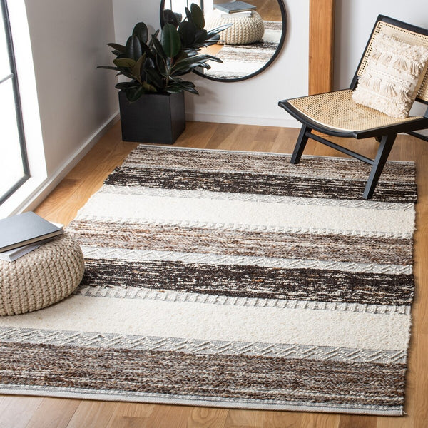 Natura 326 Hand Woven 90% Wool, 10% Cotton 0 Rug Brown / Ivory 90% Wool, 10% Cotton NAT326T-9