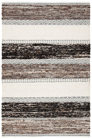 Natura 326 Hand Woven 90% Wool, 10% Cotton 0 Rug Brown / Ivory 90% Wool, 10% Cotton NAT326T-9