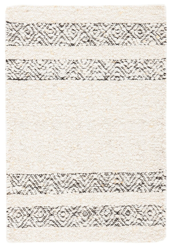 Natura 333 Hand Woven Pile Content: 100% Wool |  Overall Content: 90% Wool 10% Cotton 0 Rug Ivory / Black PILE CONTENT: 100% WOOL |  OVERALL CONTENT: 90% WOOL 10% COTTON NAT333A-8