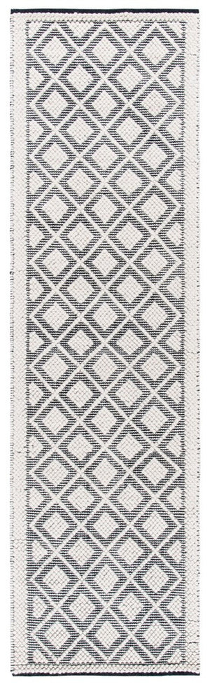 Safavieh Natura 475 Hand Woven 60% Wool, 40% Cotton Rug Ivory / Black 60% Wool, 40% Cotton NAT475A-8