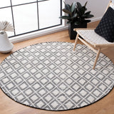 Safavieh Natura 475 Hand Woven 60% Wool, 40% Cotton Rug Ivory / Black 60% Wool, 40% Cotton NAT475A-8