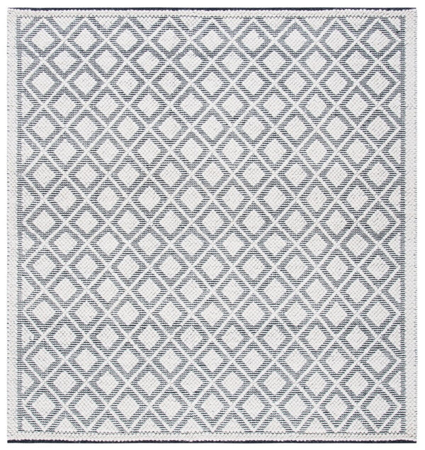 Safavieh Natura 475 Hand Woven 60% Wool, 40% Cotton Rug Ivory / Black 60% Wool, 40% Cotton NAT475A-8