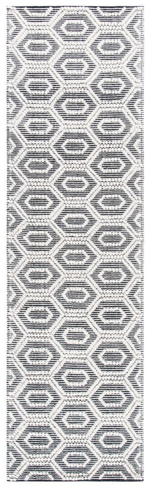 Safavieh Natura 476 Hand Woven 60% Wool, 40% Cotton Rug Ivory / Black 60% Wool, 40% Cotton NAT476A-28
