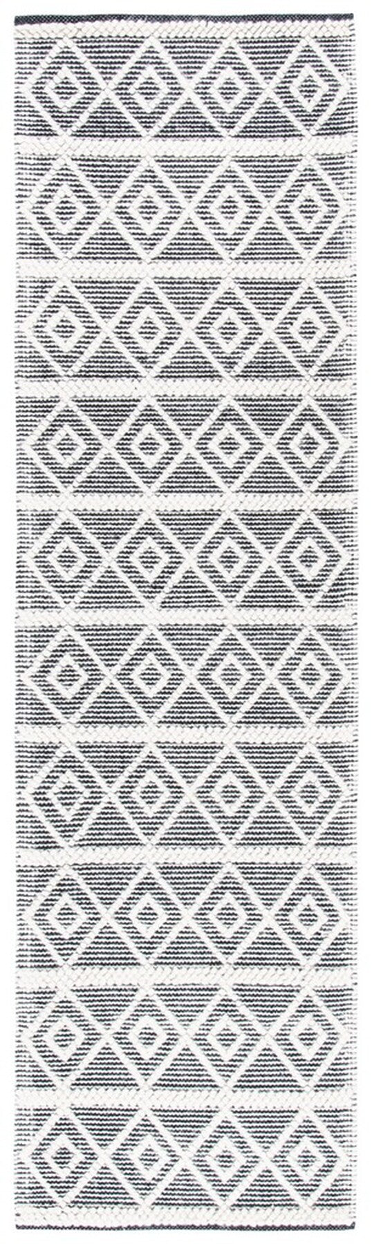 Natura 477 Bohemian Hand Woven 60% Wool, 40% Cotton Rug Ivory / Black