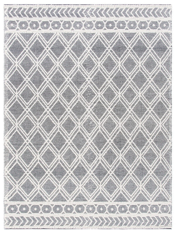 Safavieh Natura 478 Hand Woven 60% Wool, 40% Cotton Rug Ivory / Black 60% Wool, 40% Cotton NAT478A-4