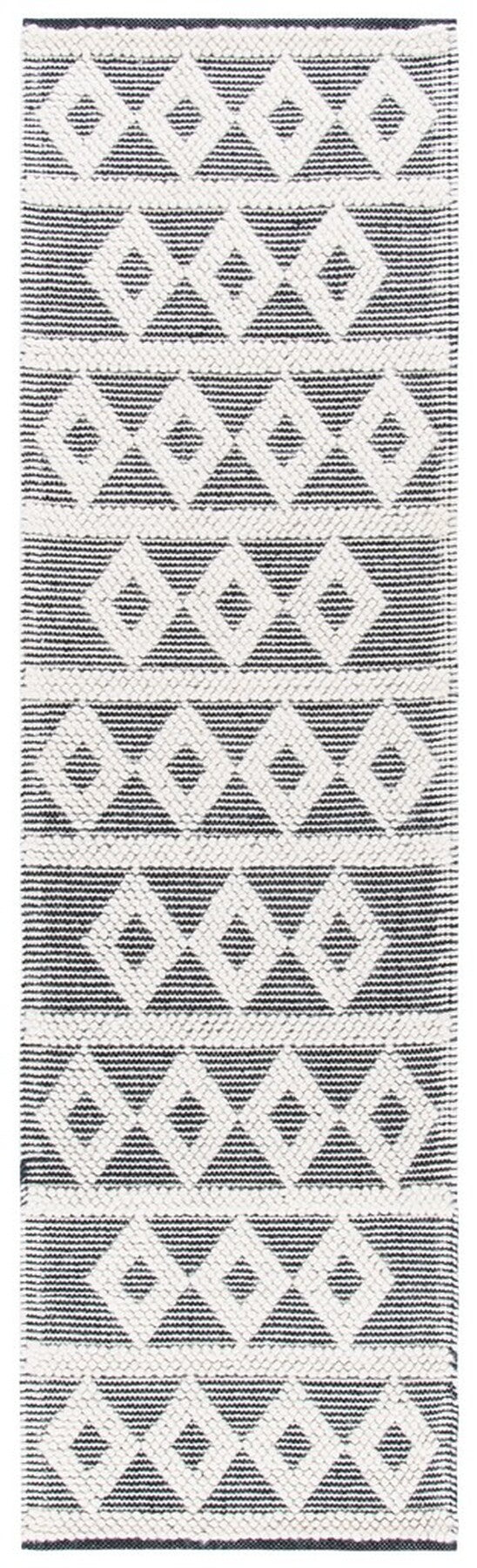 Safavieh Natura 479 Hand Woven 60% Wool, 40% Cotton Rug Ivory / Black 60% Wool, 40% Cotton NAT479A-5