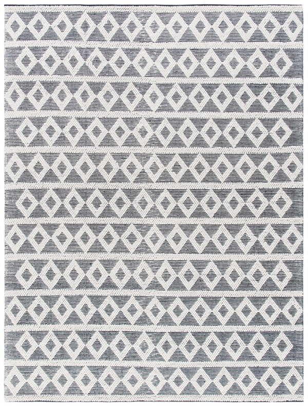 Safavieh Natura 479 Hand Woven 60% Wool, 40% Cotton Rug Ivory / Black 60% Wool, 40% Cotton NAT479A-5