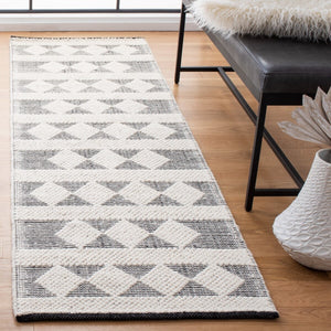 Safavieh Natura 481 Hand Woven 60% Wool, 40% Cotton Rug Ivory / Black 60% Wool, 40% Cotton NAT481A-6SQ