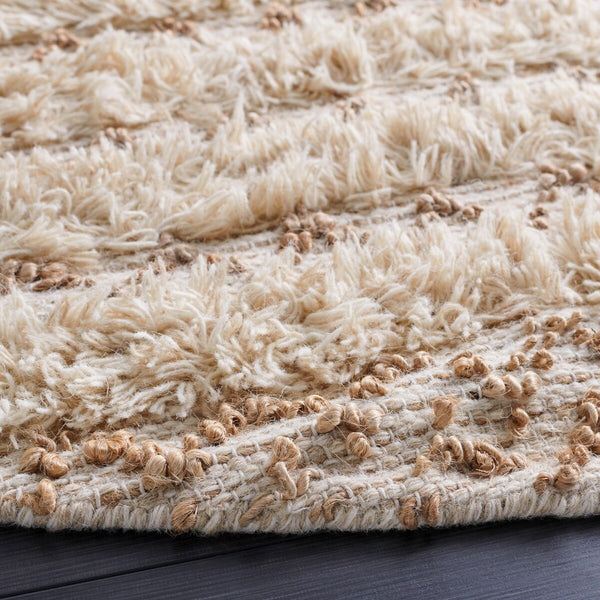 Natura Hand Loomed 65% Wool, 25% Jute, 10% Cotton Contemporary Rug Beige / Natural 65% Wool, 25% Jute, 10% Cotton NAT720F-8