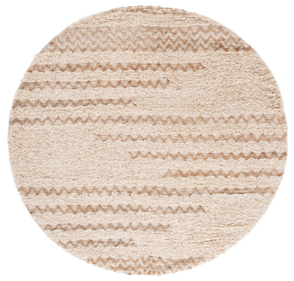 Natura Hand Loomed 65% Wool, 25% Jute, 10% Cotton Contemporary Rug Beige / Natural 65% Wool, 25% Jute, 10% Cotton NAT720F-8
