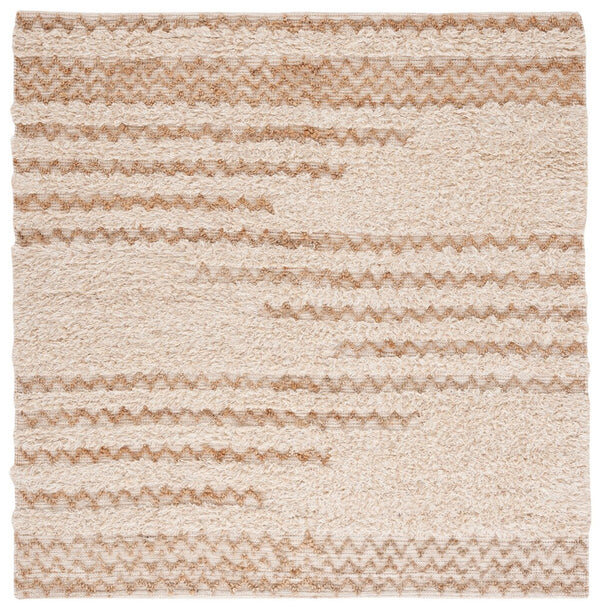 Natura Hand Loomed 65% Wool, 25% Jute, 10% Cotton Contemporary Rug Beige / Natural 65% Wool, 25% Jute, 10% Cotton NAT720F-8