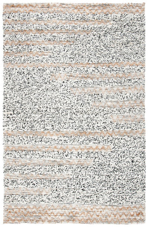Natura Hand Loomed 65% Wool, 25% Jute, 10% Cotton Contemporary Rug Ivory / Black 65% Wool, 25% Jute, 10% Cotton NAT720Z-8