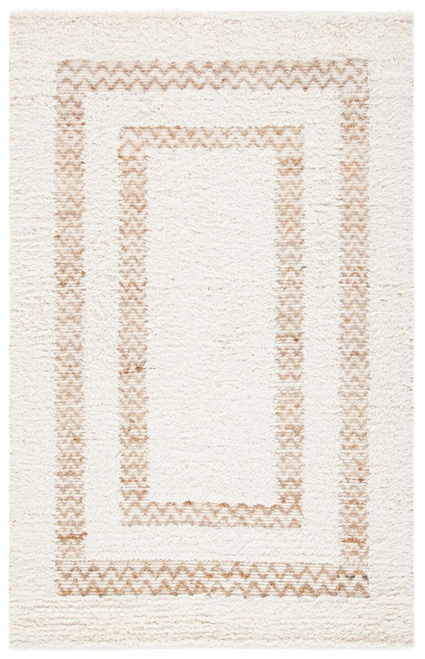 Natura 721 Hand Loomed 65% Wool, 25% Jute, 10% Cotton Contemporary Rug Ivory / Natural 65% Wool, 25% Jute, 10% Cotton NAT721A-8