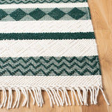 Natura 851 Hand Woven 100% Wool Pile Bohemian Rug Ivory / Green 100% Wool Pile NAT851Y-4