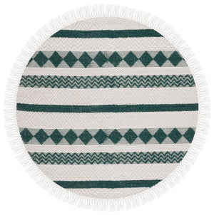 Natura 851 Hand Woven 100% Wool Pile Bohemian Rug Ivory / Green 100% Wool Pile NAT851Y-4