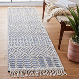 Natura 852 Bohemian Hand Loomed Wool Pile Rug Ivory / Blue