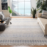 Natura 852 Bohemian Hand Loomed Wool Pile Rug Ivory / Blue