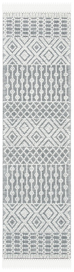 Natura 852 Bohemian Hand Loomed Wool Pile Rug Ivory / Black