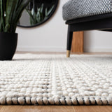 Natura 852 Bohemian Hand Loomed Wool Pile Rug Ivory / Black