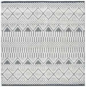 Natura 853 Bohemian Hand Woven 100% Wool Pile Rug Ivory / Black