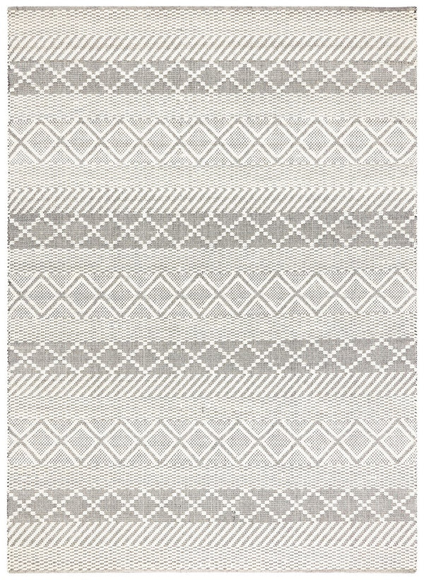 Natura 854 Bohemian Hand Woven 100% Wool Pile Rug Ivory