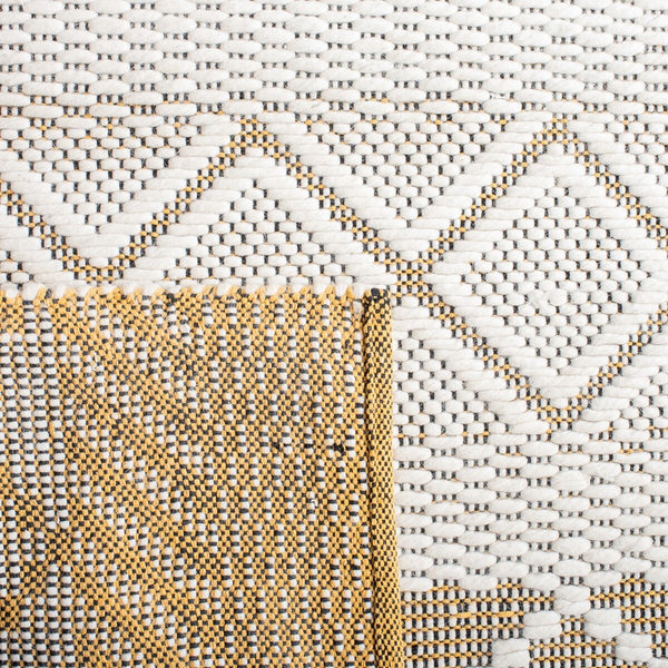 Natura 854 Hand Woven 100% Wool Pile Bohemian Rug Ivory / Yellow 100% Wool Pile NAT854C-4