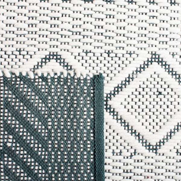 Natura 854 Hand Woven 100% Wool Pile Bohemian Rug Ivory / Green 100% Wool Pile NAT854Y-4