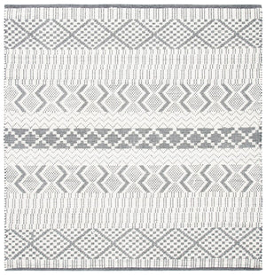 Natura 855 Bohemian Hand Woven 100% Wool Pile Rug Ivory / Grey