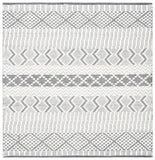 Natura 855 Bohemian Hand Woven 100% Wool Pile Rug Ivory / Grey