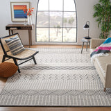 Natura 855 Bohemian Hand Woven 100% Wool Pile Rug Ivory / Grey