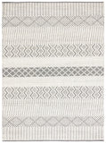 Natura 855 Bohemian Hand Woven 100% Wool Pile Rug Ivory / Grey