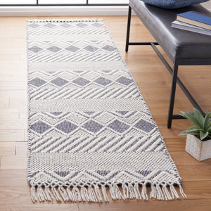 Natura 858 Bohemian Hand Woven 100% Wool Pile Rug Ivory / Charcoal