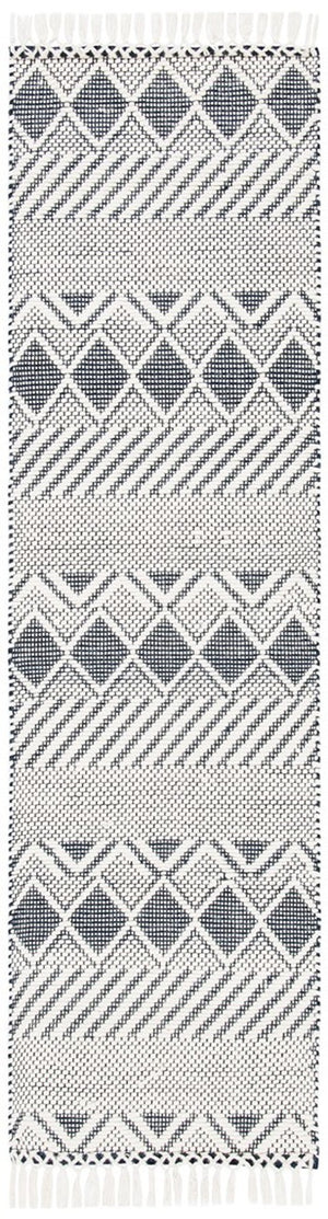 Natura 858 Hand Woven 100% Wool Pile Bohemian Rug Ivory / Charcoal 100% Wool Pile NAT858A-9