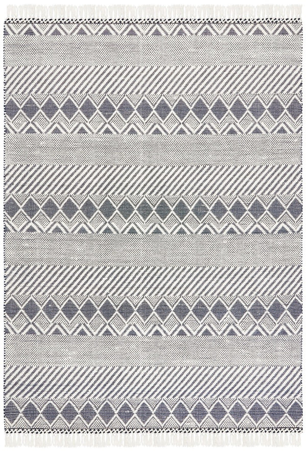 Natura 858 Hand Woven 100% Wool Pile Bohemian Rug Ivory / Charcoal 100% Wool Pile NAT858A-9