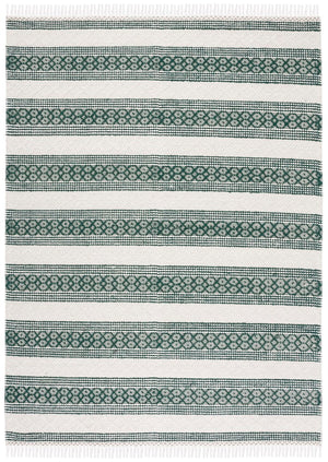 Natura 859 Hand Woven 100% Wool Pile Bohemian Rug Ivory / Green 100% Wool Pile NAT859Y-4
