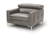 VIG Furniture Divani Casa Natalia - Modern Dark Grey Leather Chair VGKK1281X-DKGRY-CH