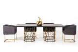 VIG Furniture Modrest Natalie Modern Black Acacia & Antique Brass Dining Table VGLBGATS-DT220-03