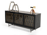 VIG Furniture Modrest Natalie Modern Black Acacia & Antique Brass Buffet VGLBGATS-SB167-02