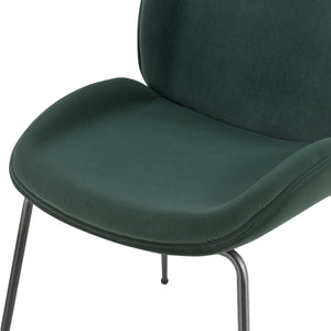 Lucy Velvet Fabric Chair - Set of 2 Gallery Dark Green