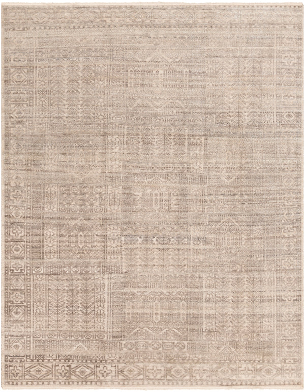 Nobility NBI-2301 Traditional Wool, Viscose Rug NBI2301-81012 Beige, Taupe, Dark Brown 65% Wool, 35% Viscose 8'10" x 12'