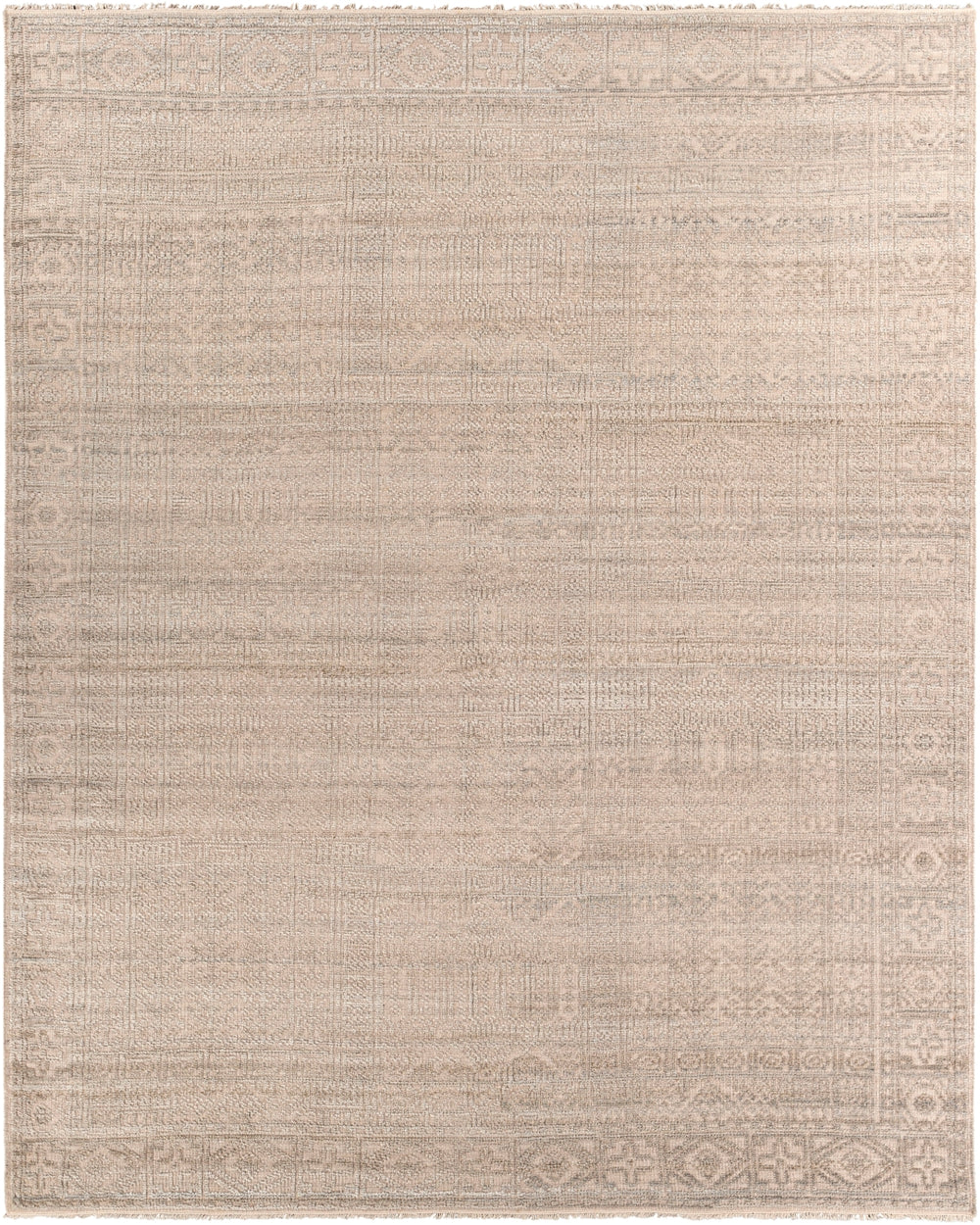 Nobility NBI-2301 Traditional Wool, Viscose Rug NBI2301-81012 Beige, Taupe, Dark Brown 65% Wool, 35% Viscose 8'10" x 12'