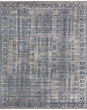 Nobility NBI-2302 Traditional Wool, Viscose Rug NBI2302-81012 Dark Blue, Ink, Taupe, Silver Gray 65% Wool, 35% Viscose 8'10" x 12'