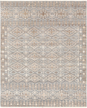 Nobility NBI-2304 Traditional Wool, Viscose Rug NBI2304-81012 Medium Gray, Khaki, Camel 65% Wool, 35% Viscose 8'10" x 12'