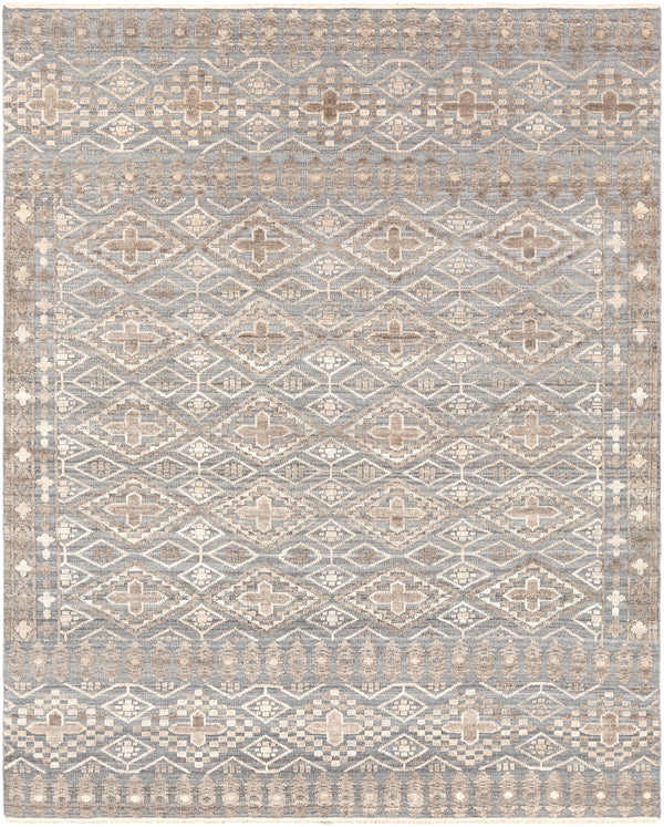 Nobility NBI-2304 Traditional Wool, Viscose Rug NBI2304-81012 Medium Gray, Khaki, Camel 65% Wool, 35% Viscose 8'10" x 12'