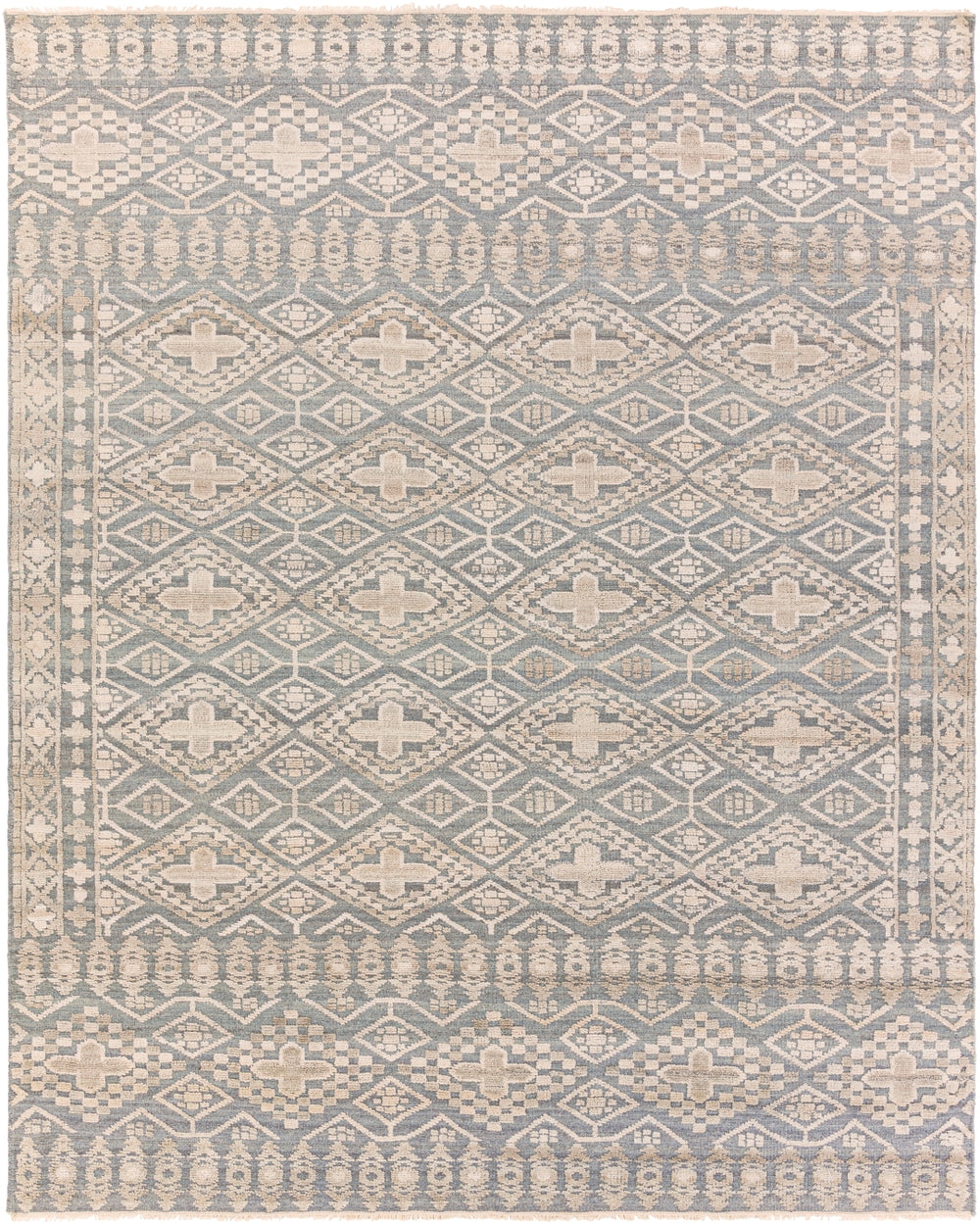 Nobility NBI-2304 Traditional Wool, Viscose Rug NBI2304-81012 Medium Gray, Khaki, Camel 65% Wool, 35% Viscose 8'10" x 12'