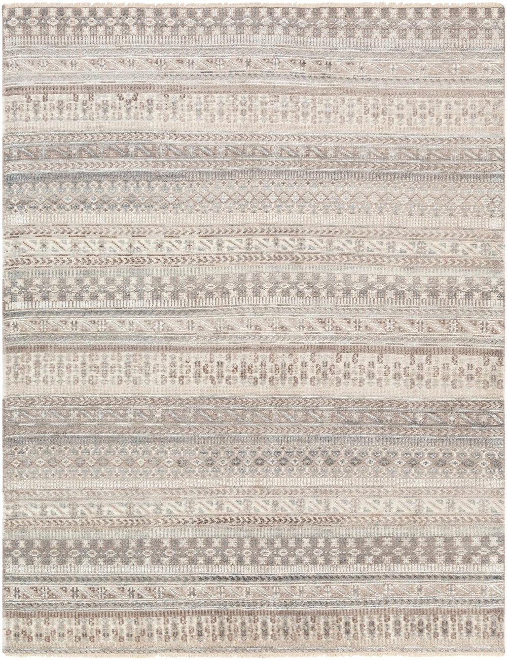 Nobility NBI-2305 Global Wool, Viscose Rug NBI2305-81012 Camel, Ivory, Light Gray, Dark Brown, Charcoal, White, Medium Gray 65% Wool, 35% Viscose 8'10" x 12'